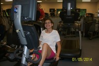 Samantha on the bike.