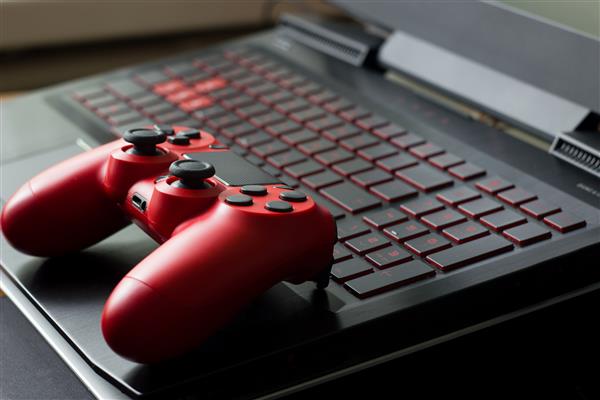 Computer and Game Controller Image Computer and Game Controller Image