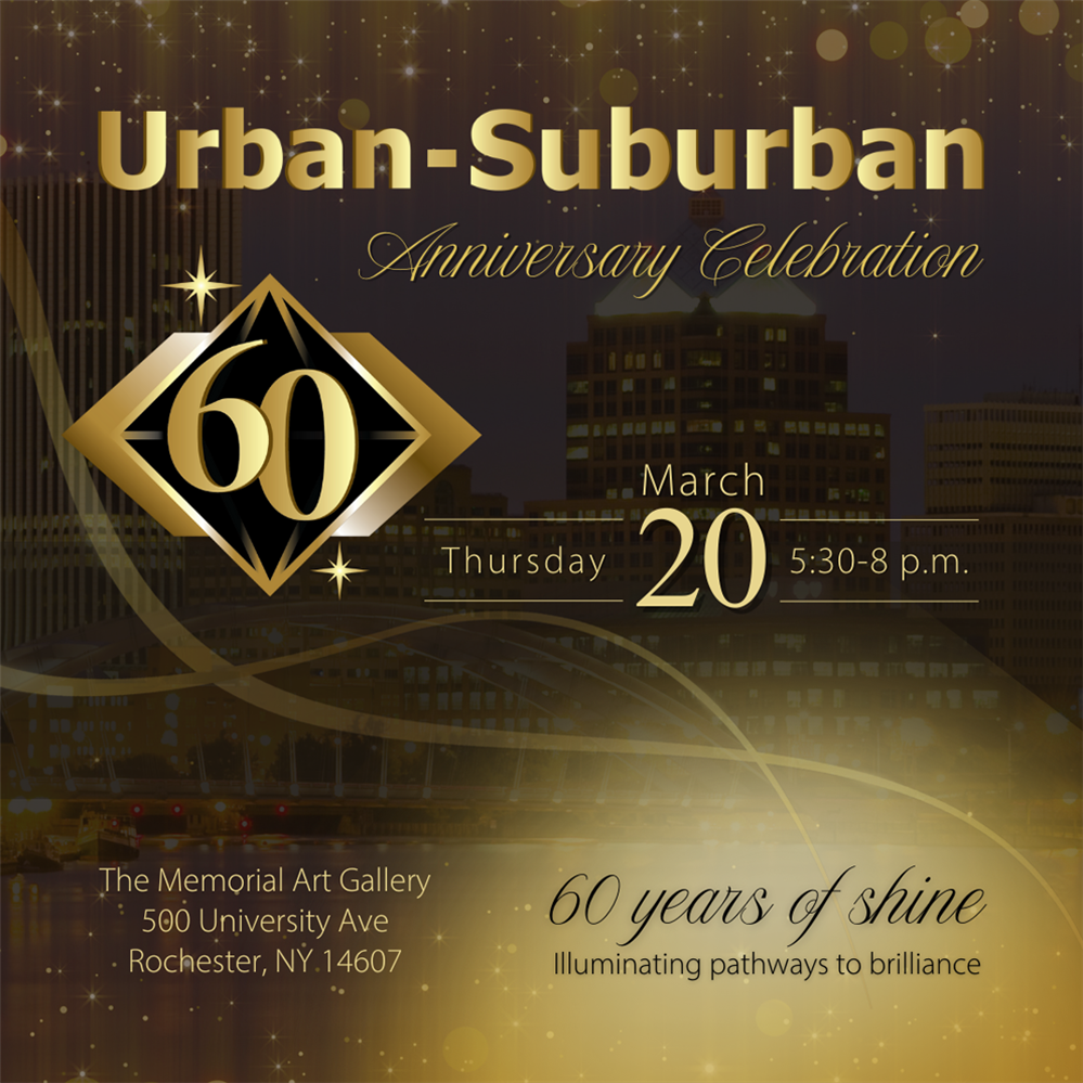  Graphic showing invitation details for the Urban-Suburban gala.