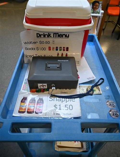 Picture of the cart used for mobile sales.