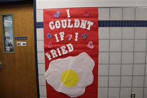 The other half of the "don't go bacon my heart" poster reads "I couldn't if I fried."
