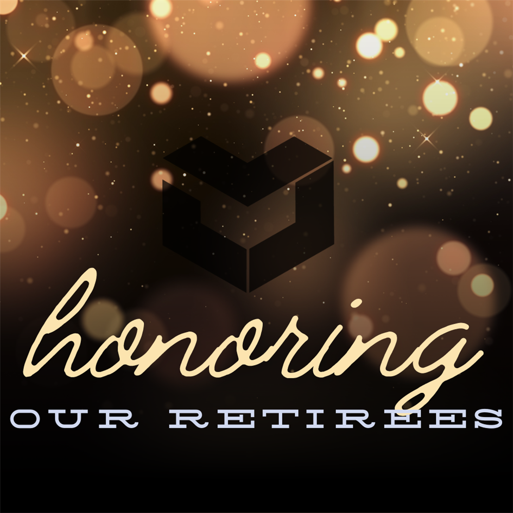  sparkle background with text 'honoring our retirees'